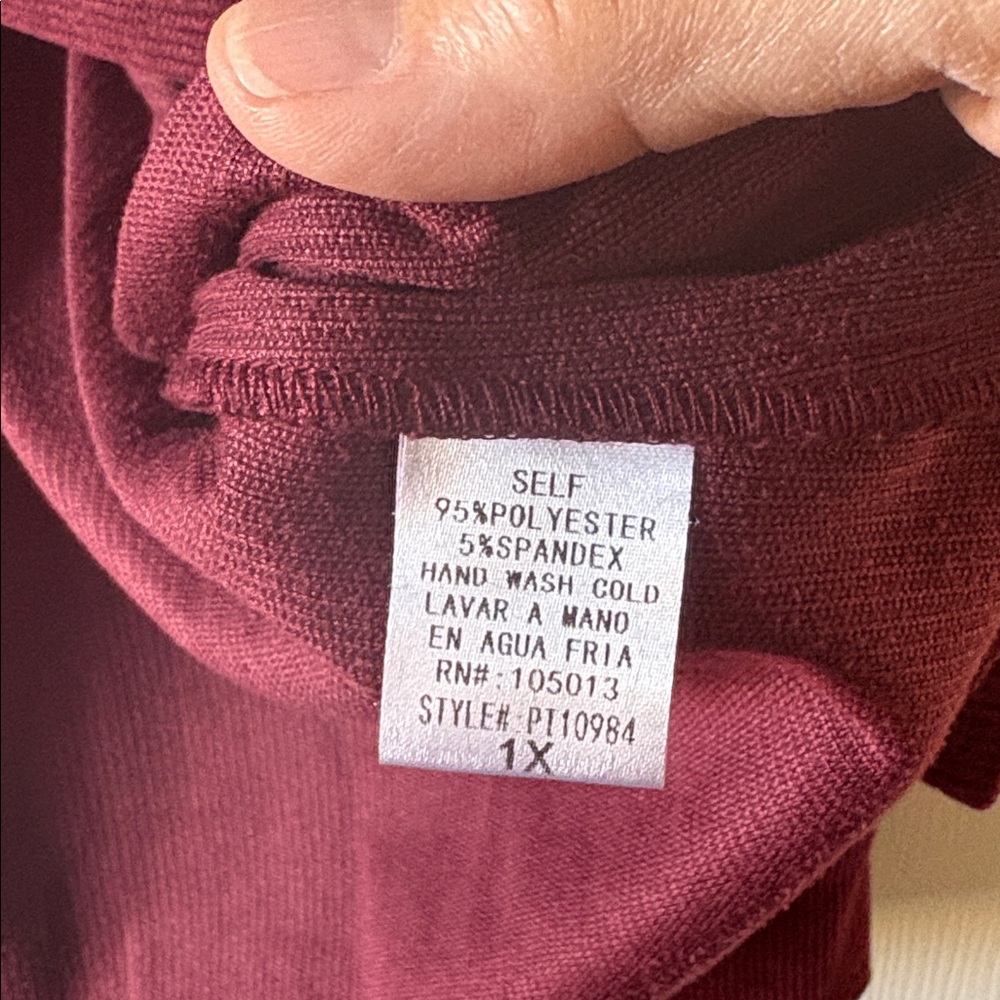 Andree by Unit EUC Maroon Corduroy Shirt/Jacket size 1X - Picture 3 of 5